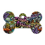 Graffiti-word-seamless-pattern Dog Tag Bone (Two Sides) Front