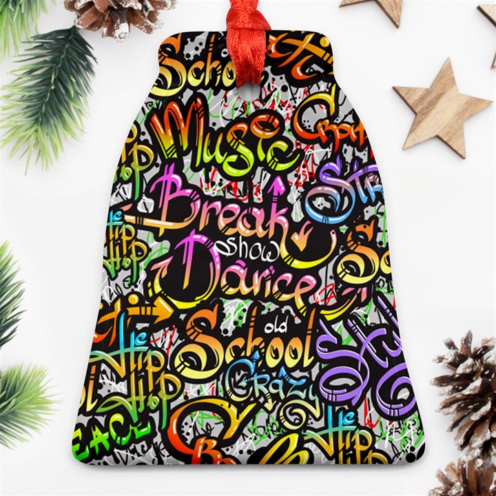 Graffiti-word-seamless-pattern Bell Ornament (Two Sides)