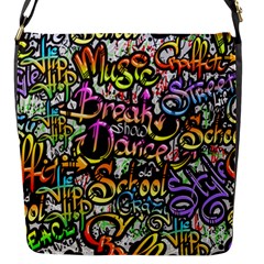 Graffiti-word-seamless-pattern Flap Closure Messenger Bag (s) by uniart180623