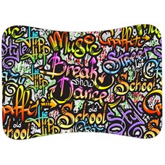 Graffiti-word-seamless-pattern Velour Seat Head Rest Cushion by uniart180623