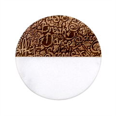 Graffiti-word-seamless-pattern Classic Marble Wood Coaster (round) 