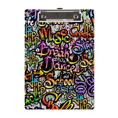 Graffiti-word-seamless-pattern A5 Acrylic Clipboard by uniart180623