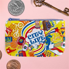 Colorful-city-life-horizontal-seamless-pattern-urban-city Large Coin Purse by uniart180623