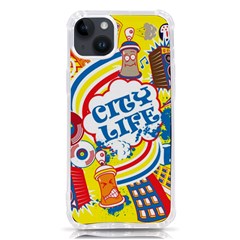 Colorful-city-life-horizontal-seamless-pattern-urban-city Iphone 14 Plus Tpu Uv Print Case