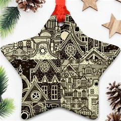 Four-hand-drawn-city-patterns Ornament (star) by uniart180623