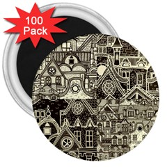 Four-hand-drawn-city-patterns 3  Magnets (100 Pack) by uniart180623