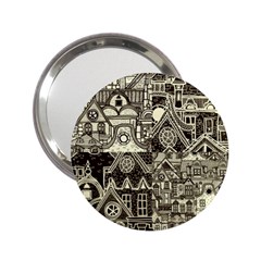 Four-hand-drawn-city-patterns 2 25  Handbag Mirrors by uniart180623