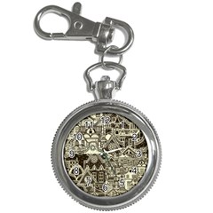 Four-hand-drawn-city-patterns Key Chain Watches by uniart180623