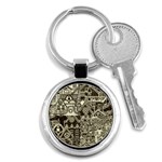 Four-hand-drawn-city-patterns Key Chain (Round) Front