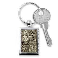 Four-hand-drawn-city-patterns Key Chain (rectangle) by uniart180623