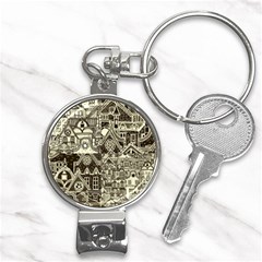 Four-hand-drawn-city-patterns Nail Clippers Key Chain by uniart180623