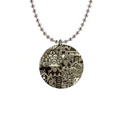 Four-hand-drawn-city-patterns 1  Button Necklace by uniart180623