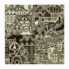 Four-hand-drawn-city-patterns Medium Glasses Cloth by uniart180623