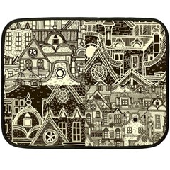 Four-hand-drawn-city-patterns Two Sides Fleece Blanket (mini) by uniart180623