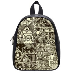 Four-hand-drawn-city-patterns School Bag (small) by uniart180623