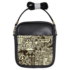 Four-hand-drawn-city-patterns Girls Sling Bag by uniart180623