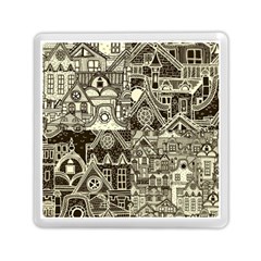 Four-hand-drawn-city-patterns Memory Card Reader (square) by uniart180623