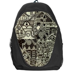 Four-hand-drawn-city-patterns Backpack Bag by uniart180623