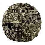 Four-hand-drawn-city-patterns Large 18  Premium Round Cushions Front