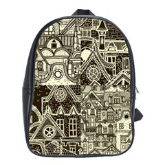 Four-hand-drawn-city-patterns School Bag (xl) by uniart180623