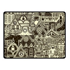 Four-hand-drawn-city-patterns Two Sides Fleece Blanket (small) by uniart180623