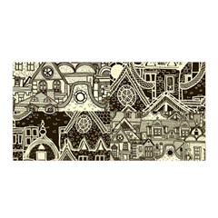 Four-hand-drawn-city-patterns Satin Wrap 35  X 70  by uniart180623