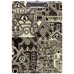 Four-hand-drawn-city-patterns A4 Acrylic Clipboard