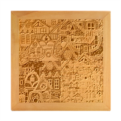 Four-hand-drawn-city-patterns Wood Photo Frame Cube by uniart180623