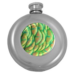 Beautiful-peacock Round Hip Flask (5 Oz) by uniart180623