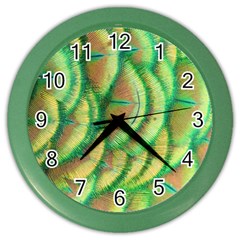 Beautiful-peacock Color Wall Clock by uniart180623