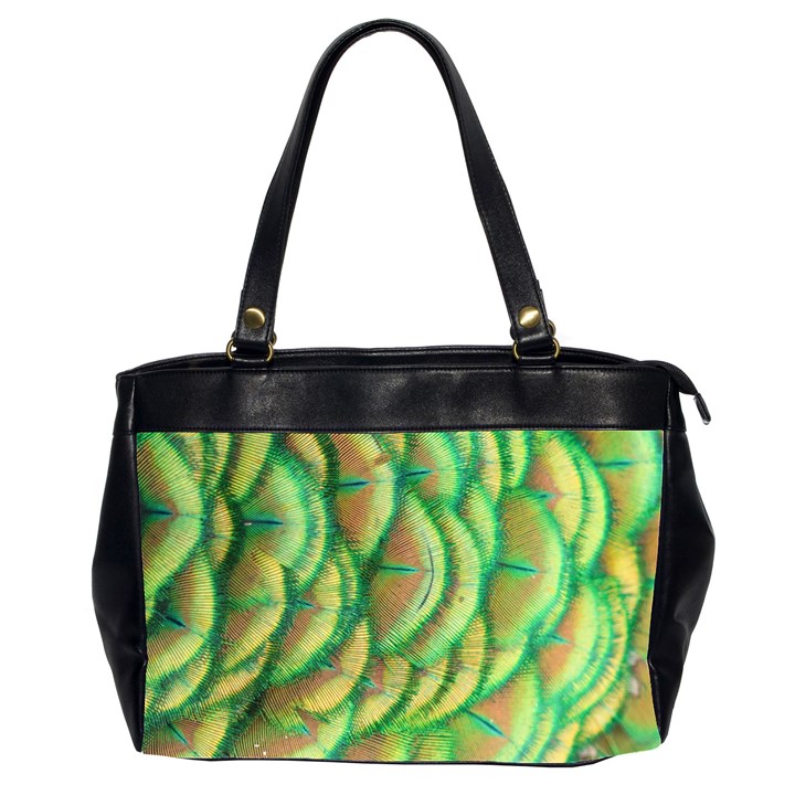 Beautiful-peacock Oversize Office Handbag (2 Sides)