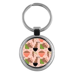 Japanese Street Food  Soba Noodle In Bowls Key Chain (round) by uniart180623