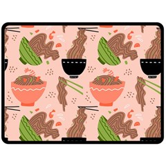 Japanese Street Food  Soba Noodle In Bowls Two Sides Fleece Blanket (large) by uniart180623