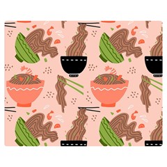 Japanese Street Food  Soba Noodle In Bowls Two Sides Premium Plush Fleece Blanket (medium) by uniart180623