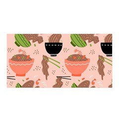 Japanese Street Food  Soba Noodle In Bowls Satin Wrap 35  X 70  by uniart180623