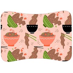 Japanese Street Food  Soba Noodle In Bowls Velour Seat Head Rest Cushion by uniart180623