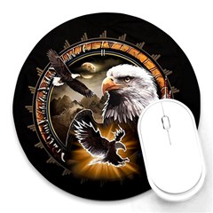 Eagle Dreamcatcher Art Bird Native American Round Mousepad by uniart180623