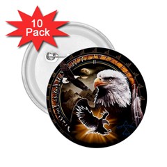 Eagle Dreamcatcher Art Bird Native American 2 25  Buttons (10 Pack)  by uniart180623