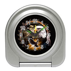 Eagle Dreamcatcher Art Bird Native American Travel Alarm Clock by uniart180623