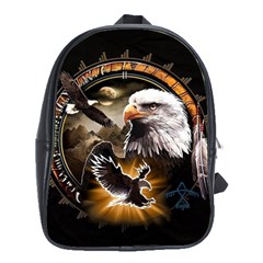 Eagle Dreamcatcher Art Bird Native American School Bag (large) by uniart180623