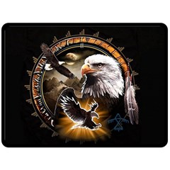 Eagle Dreamcatcher Art Bird Native American Fleece Blanket (large) by uniart180623