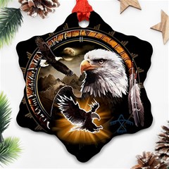 Eagle Dreamcatcher Art Bird Native American Ornament (snowflake) by uniart180623