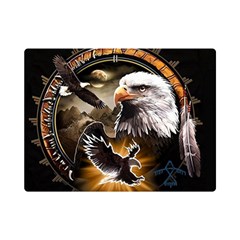 Eagle Dreamcatcher Art Bird Native American Premium Plush Fleece Blanket (mini) by uniart180623