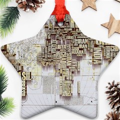 3d Typography World Map Ornament (star) by uniart180623