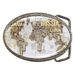 3d Typography World Map Belt Buckles by uniart180623