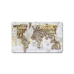 3d Typography World Map Magnet (name Card) by uniart180623