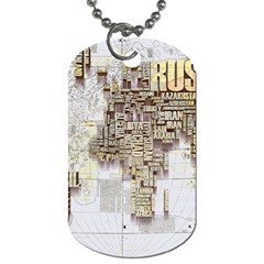 3d Typography World Map Dog Tag (one Side) by uniart180623