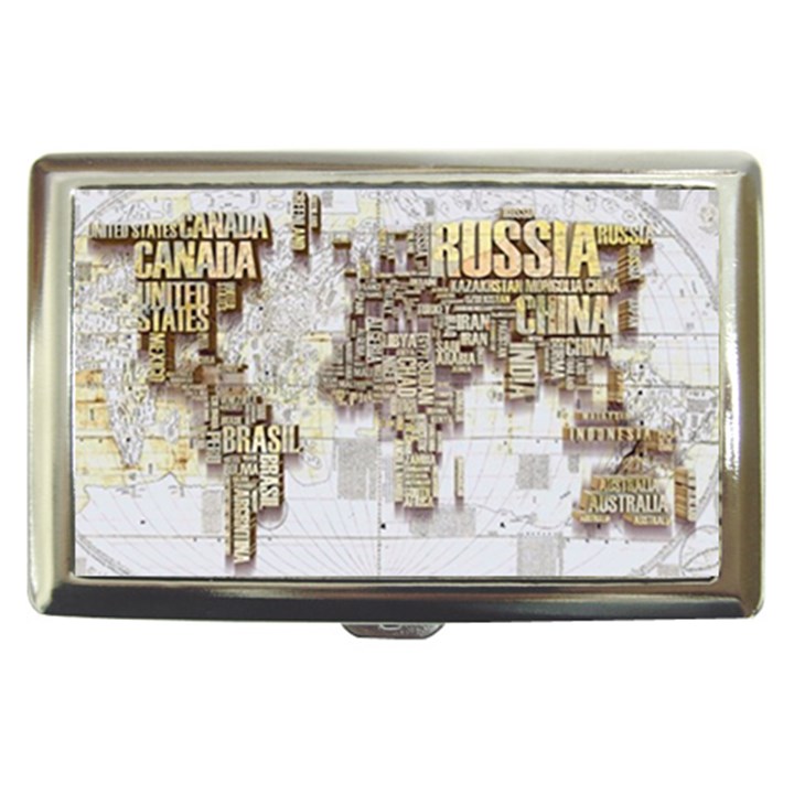 3d Typography World Map Cigarette Money Case