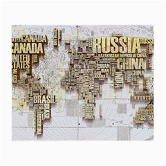 3d Typography World Map Small Glasses Cloth by uniart180623