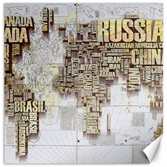 3d Typography World Map Canvas 16  X 16  by uniart180623